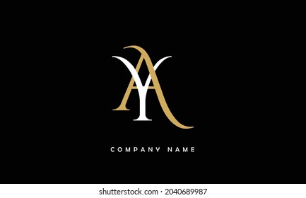 AY, YA Alphabets Letters Logo Monogram