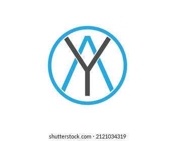 AY, YA Alphabets Letters Logo Monogram