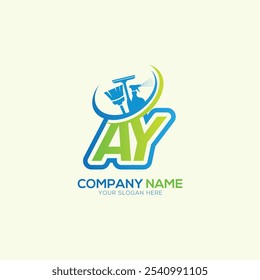 AY or YA Letter Local Cleaning vector logo. Cleaning service logo vector