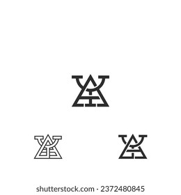 AY, YA, A AND Y Abstract initial monogram letter alphabet logo design