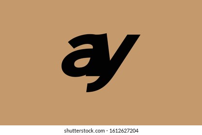 ay or ya and a or y Lowercase Letter Initial Logo Design Template Vector Illustration