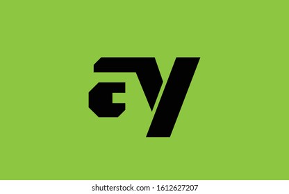 ay or ya and a or y Lowercase Letter Initial Logo Design Template Vector Illustration