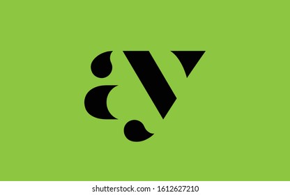 ay or ya and a or y Lowercase Letter Initial Logo Design Template Vector Illustration