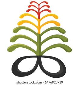 Aya Adinkra Symbol Made In Pan African Colors.