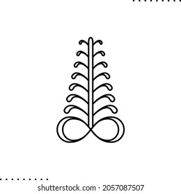  Aya, African adinkra symbol in vector outline