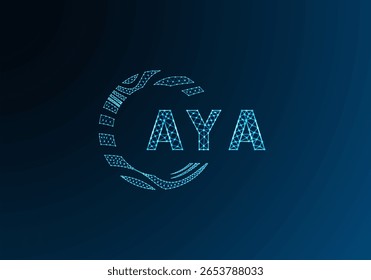 AYA low poly letter logo vector design. AYA lower poly logo design. AYA unique low poly logo design.