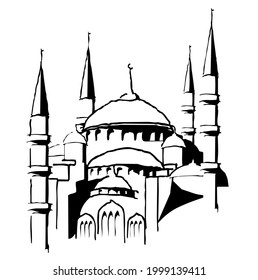 Aya Sophia, Santa Sofía, antigua catedral patriarcal cristiana ortodoxa griega, iglesia ortodoxa en Estambul, Turquía, famoso espectáculo turístico y atracción, vector, ilustración