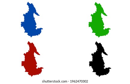 Ayacucho city map silhouette design in Peru with white background