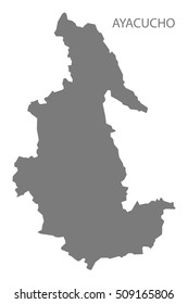 Ayacucho Peru Map grey