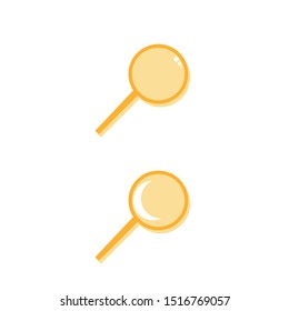 ayaellow magnifying lgass design. Vector editable illustration of a simple loup.