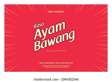 Efecto de texto Ayam Bawang - fideo instantáneo