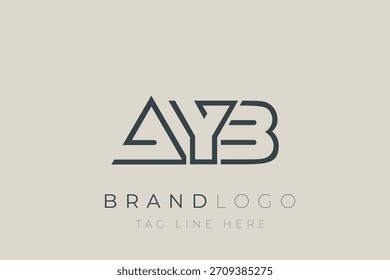 AYB abstract letter logo design. Modern Business Logo Design With Abstract Typography and Contemporary Style