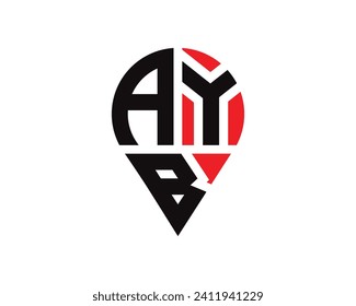AYB letter location shape logo design