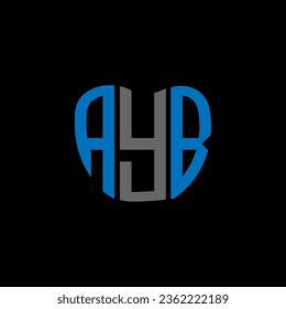 AYB letter logo creative design. AYB unique design.
