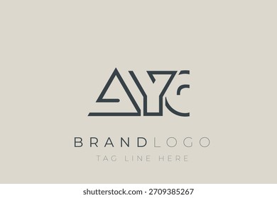 AYC abstract letter logo design. Modern Business Logo Design With Abstract Typography and Contemporary Style