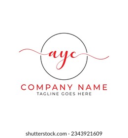 AYC o marca de letra ayc diseño de logotipo de vector caligráfico abstracto