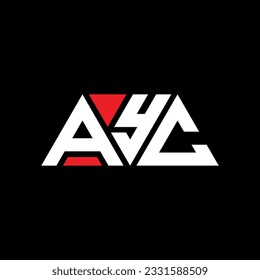 AYC triangle letter logo design with triangle shape. AYC triangle logo design monogram. AYC triangle vector logo template with red color. AYC triangular logo Simple, Elegant, and Luxurious design.