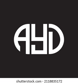 Diseño del logo de la carta AYD sobre fondo negro. AYD 
concepto del logotipo de la carta de iniciales creativas.  
