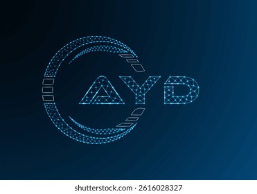 AYD low poly letter logo vector design. AYD lower poly logo design. 