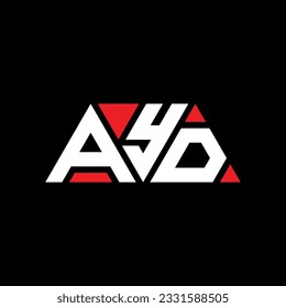 Diseño del logotipo de la letra triangular AYD con forma triangular. Monograma de diseño del logotipo del triángulo AYD. Plantilla de logotipo vectorial de triángulo AYD con color rojo. Logo triangular AYD Diseño sencillo, elegante y lujoso.