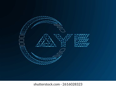 AYE low poly letter logo vector design. AYE lower poly logo design. 