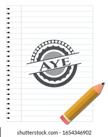 Aye pencil draw. Vector Illustration. Detailed.