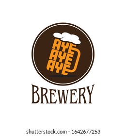 Aye Aye Aye Pirate Brewery logo icon vector illustration