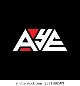 AYE triangle letter logo design with triangle shape. AYE triangle logo design monogram. AYE triangle vector logo template with red color. AYE triangular logo Simple, Elegant, and Luxurious design.