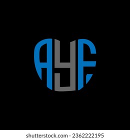 Diseño creativo del logo de la carta de la AYF. Diseño único de AYF.
