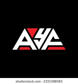 AYF triangle letter logo design with triangle shape. AYF triangle logo design monogram. AYF triangle vector logo template with red color. AYF triangular logo Simple, Elegant, and Luxurious design.