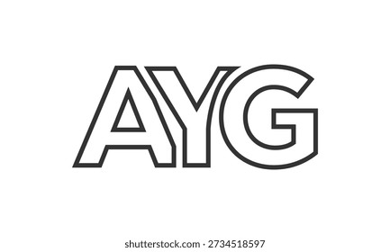 AYG logo design template with strong and modern bold text. Initial based vector logotype featuring simple and minimal typography. Trendy company identity ideal for businesses brand presence.