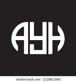 AYH letter logo design on black background. AYH 
creative initials letter logo concept. AYH letter design.
