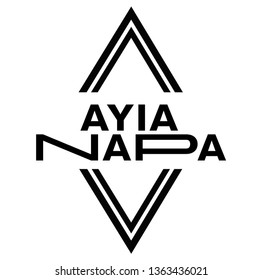 AYIA NAPA stamp on white