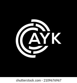 AYK letter logo design on black background. AYK creative initials letter logo concept. AYK letter design.
