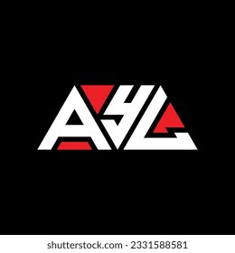 AYL triangle letter logo design with triangle shape. AYL triangle logo design monogram. AYL triangle vector logo template with red color. AYL triangular logo Simple, Elegant, and Luxurious design.