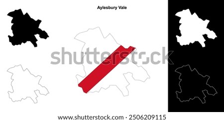 Aylesbury Vale blank outline map set