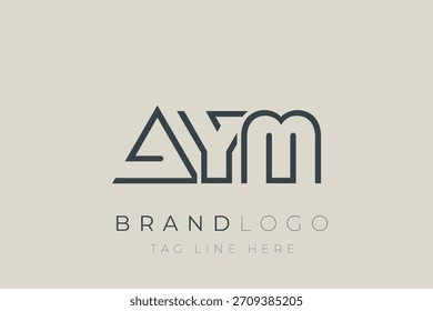 AYM abstract letter logo design. Modern Business Logo Design With Abstract Typography and Contemporary Style