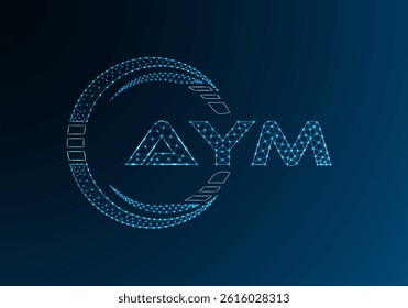 AYM low poly letter logo vector design. AYM lower poly logo design. 