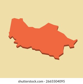 Mapa da cor de laranja de Uttar Pradesh, Índia