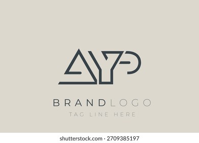 AYP abstract letter logo design. Modern Business Logo Design With Abstract Typography and Contemporary Style
