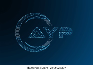 AYP low poly letter logo vector design. AYP lower poly logo design. 