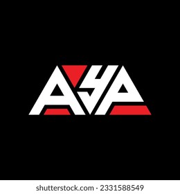 AYP triangle letter logo design with triangle shape. AYP triangle logo design monogram. AYP triangle vector logo template with red color. AYP triangular logo Simple, Elegant, and Luxurious design.