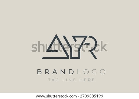AYR abstract letter logo design. Modern Business Logo Design With Abstract Typography and Contemporary Style