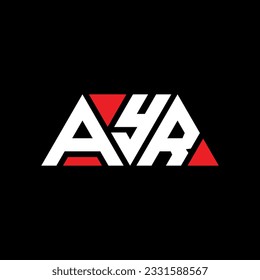 AYR triangle letter logo design with triangle shape. AYR triangle logo design monogram. AYR triangle vector logo template with red color. AYR triangular logo Simple, Elegant, and Luxurious design.