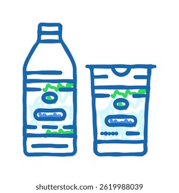 ayran laticínios ícone doodle ícone esboço vetor. ayran laticínios produtos láteos sinal. símbolo isolado ilustração