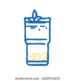 ayran cozinha turca ícone doodle esboço vetor. sinal de cozinha turco ayran. ilustração símbolo isolado