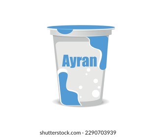 ayran vector illustrator design dairy products