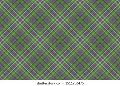 Ayrshire Tartan. Seamless rectangle pattern for fabric, kilts, skirts, plaids. Diagonal cell