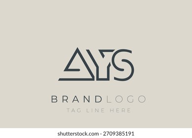 AYS abstrakte Buchstaben-Logo-Design. Modernes Business-Logo-Design mit abstrakter Typografie und zeitgenössischem Stil