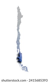 AYSEN DEPARTMENT MAP PROVINCE OF CHILE 3D ISOMETRIC MAP